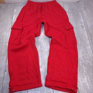Southpole Pants Mens Large Red Heavy Combat Cargo Baggy Wide Leg Mid Rise Y2K